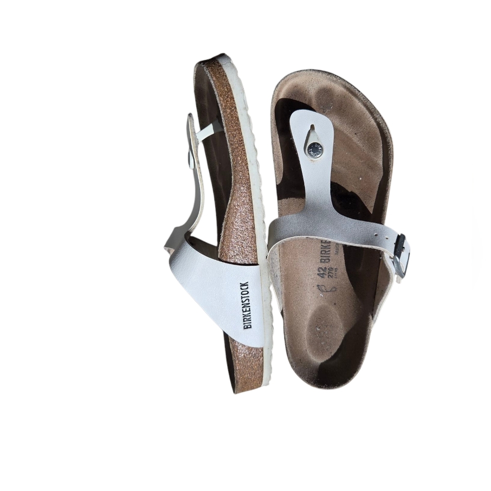 White Birkenstock Leather Sandals - Picture 4 of 8